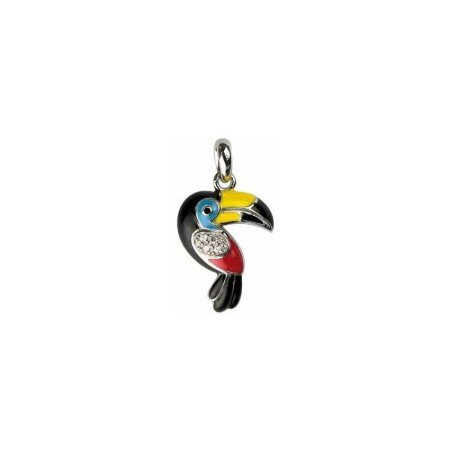 Pendentif Una Storia Toucan en argent laqué