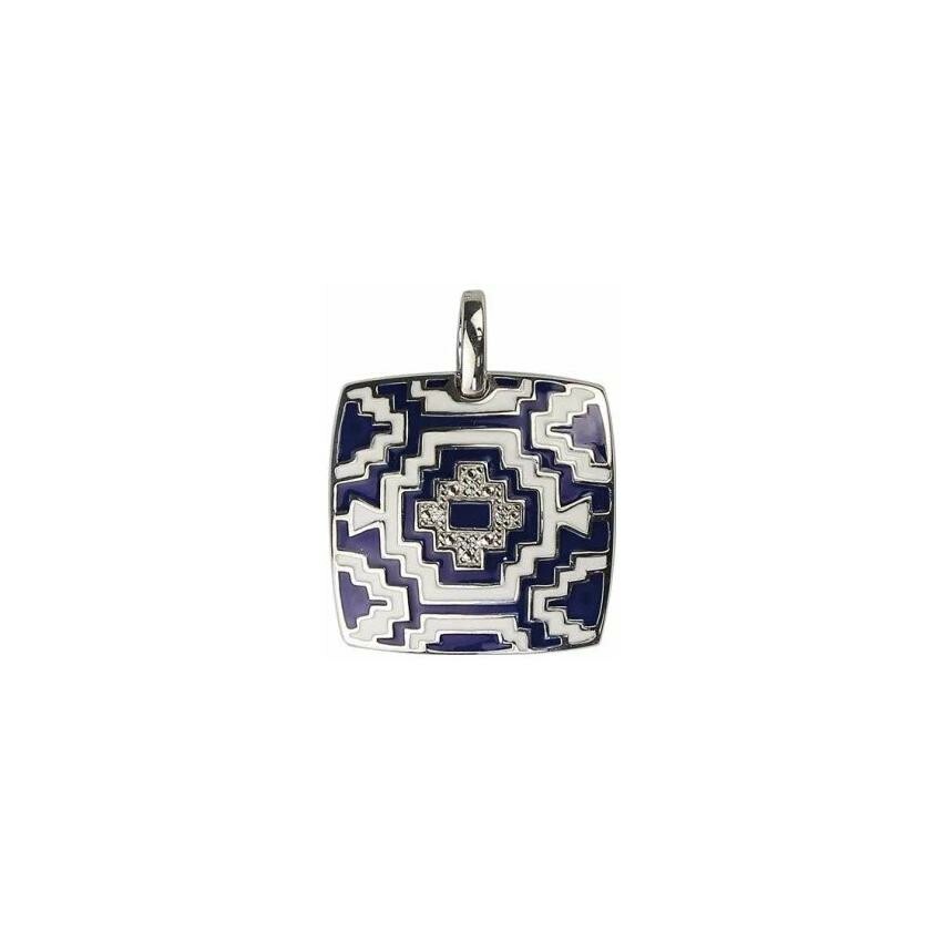 Pendentif Una Storia Aztec en argent laqué et oxydes de zirconium