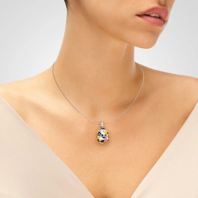 Pendentif Una Storia Île de Pâques en argent rhodié et oxydes de zirconium