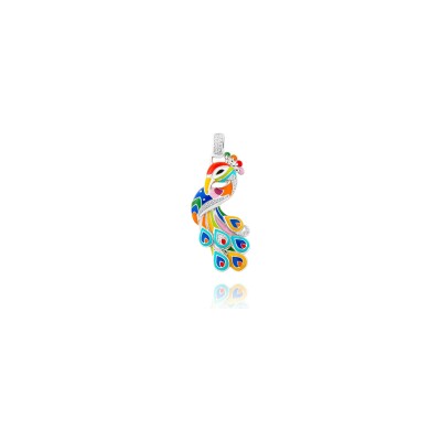 Pendentif Una Storia Paon en argent rhodié et oxydes de zirconium