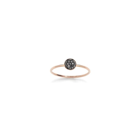 Bague Burato Paillettes en or rose et diamants noirs