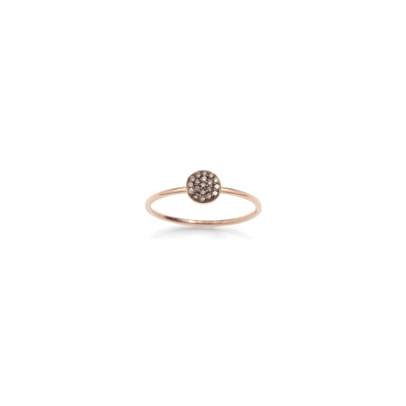 Bague Burato Paillettes en or rose et diamants bruns