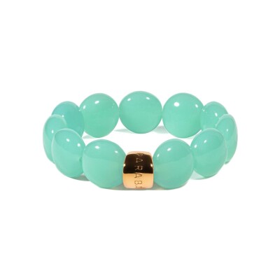 Bracelet PARABAYA Bombom Lagon 11 perles en résine et acrylique Bleu lagon