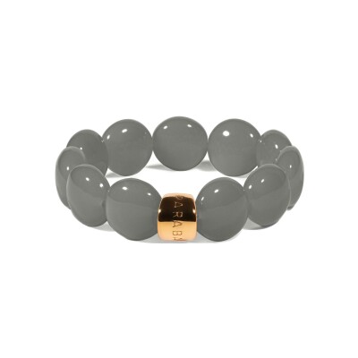 Bracelet PARABAYA Bombom Cinza 11 perles en résine et acrylique Gris