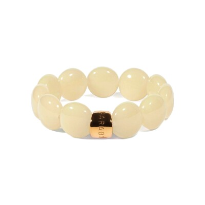 Bracelet PARABAYA Bombom Beige 11 perles en résine et acrylique