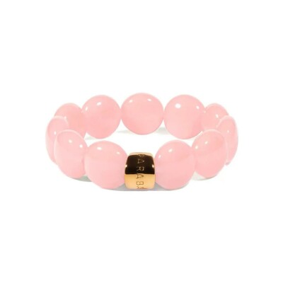 Bracelet Bombom Rose en acrylique, résine et acier doré, rose