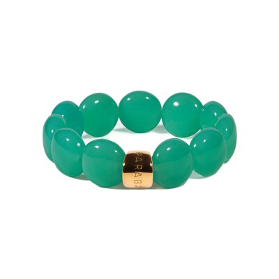 Bracelet Bombom Turquoise en acrylique, résine et acier doré, turquoise