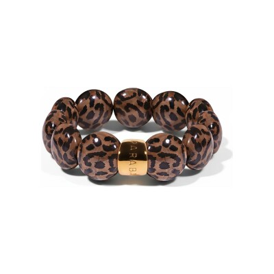 Bracelet PARABAYA Bombom Feli Noisette 11 perles en résine et acrylique - Noisette
