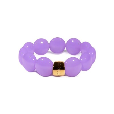 Bracelet Bombom Lila en acrylique, résine et acier doré, violet