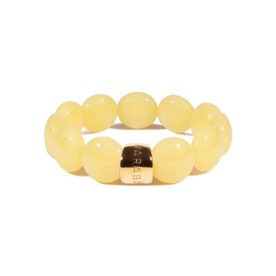 Bracelet Bombom Beurre en acrylique, résine et acier doré, beige