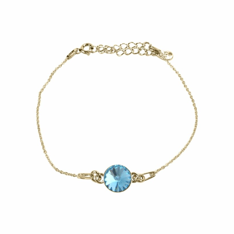 Bracelet Indicolite Emily en argent rhodié et cristaux