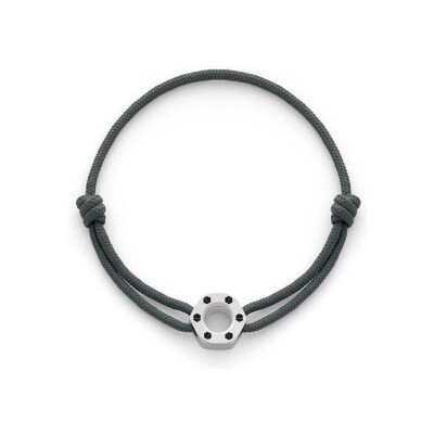 Bracelet cordon Omen Ferdinand en acier et textile