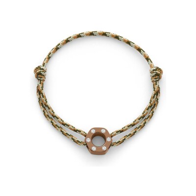 Bracelet cordon Omen Jacky en acier et textile