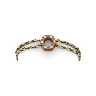 Bracelet cordon Omen Jacky en acier et textile