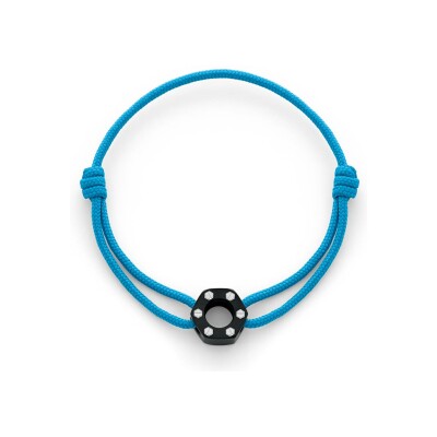Bracelet cordon Omen Lewis en acier et textile