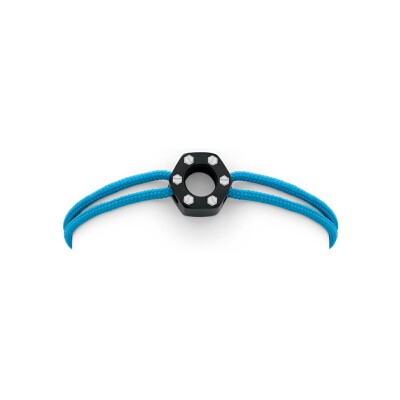 Bracelet cordon Omen Lewis en acier et textile