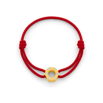 Bracelet cordon Omen Maria en acier et textile