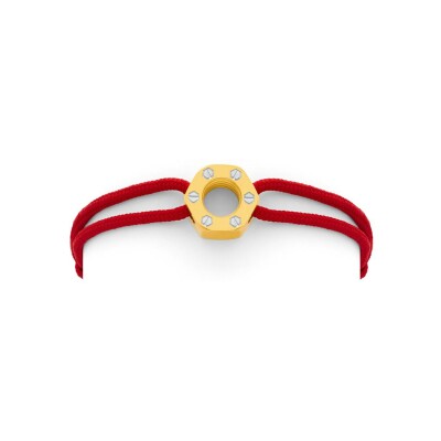 Bracelet cordon Omen Maria en acier et textile