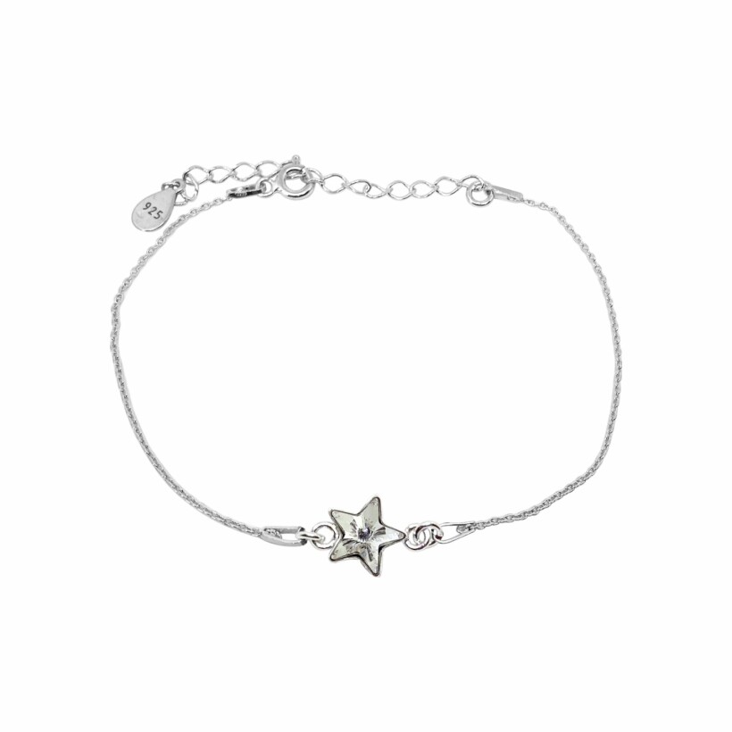 Bracelet Indicolite Star en argent rhodié et cristaux