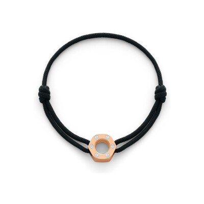 Bracelet cordon Omen Tatiana en acier et textile