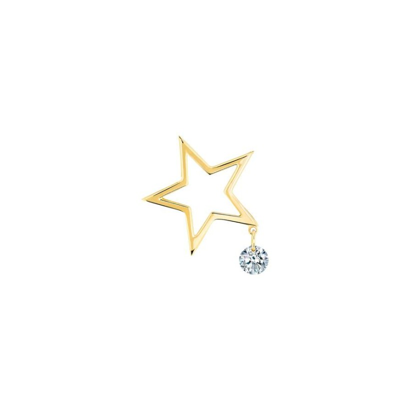 La Brune & La Blonde POP Mon Etoile single earring, yellow gold and 0.05ct diamonds