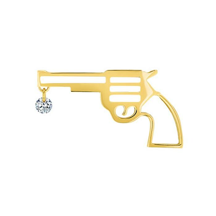 La Brune & La Blonde POP Bang Bang mono earring in yellow gold and 0.05ct diamonds