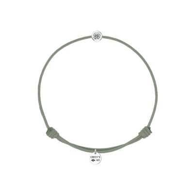 Bracelet Gresy's Single en argent poli et diamant 0.03ct - Kaki