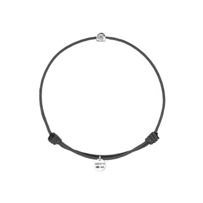 Bracelet Gresy's Kuby en argent poli et diamant 0.02ct - Noir
