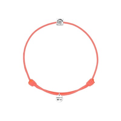Bracelet Gresy's Kuby en argent poli et diamant 0.05ct - Corail fluo