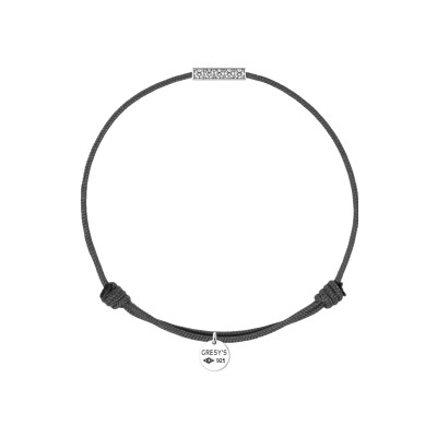 Bracelet Gresy's Royal Line en argent poli et diamant 0.05ct - Noir