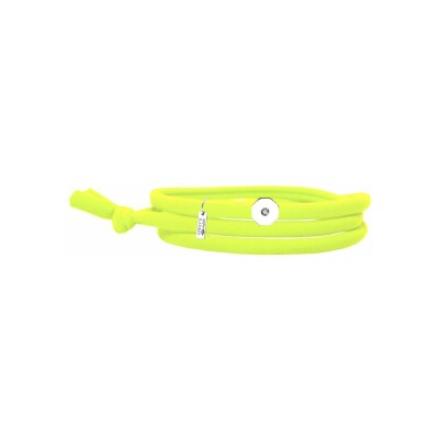 Bracelet Gresy's Sunny Octogone en argent poli et diamant 0.01ct - Jaune fluo