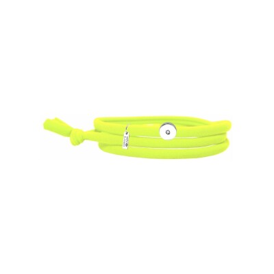 Bracelet Gresy's Sunny Circle en argent poli et diamant 0.01ct - Jaune fluo