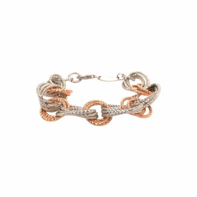 Bracelet Fraboso en argent et argent doré rose