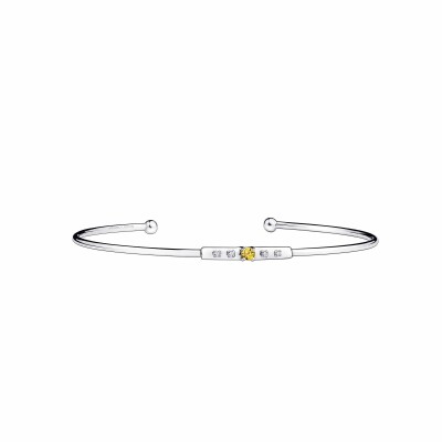 Bracelet Mauboussin Capsule d'émotions en or blanc, saphir jaune et diamants