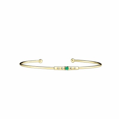 Bracelet Mauboussin Capsule d'émotions en or jaune, émeraude et diamants