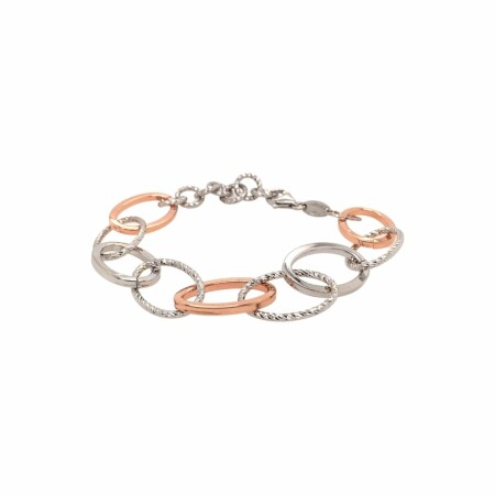 Bracelet Fraboso en argent et argent doré rose