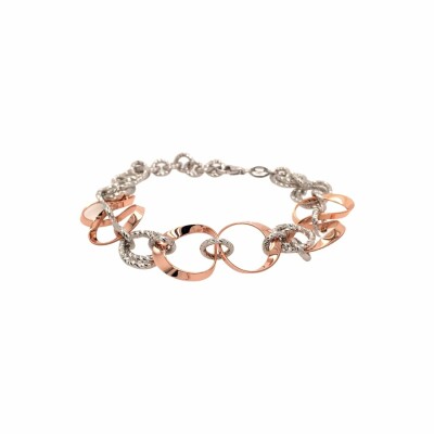 Bracelet Fraboso en argent et argent doré rose