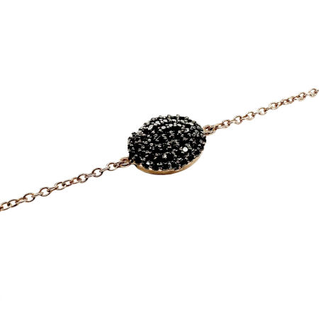 Bracelet Isabelle Barrier en or rose et diamant noir de 0.32ct