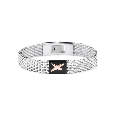 Bracelet Mauboussin Je suis ce que Je suis en acier, pvd et diamant