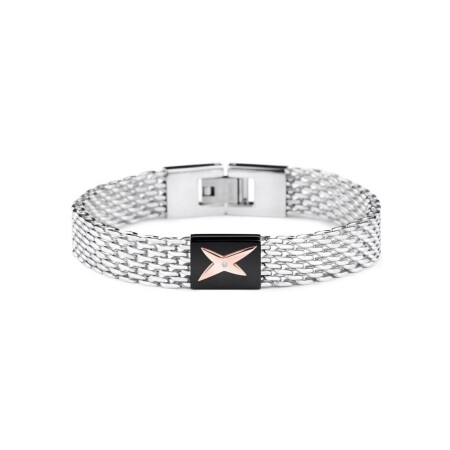 Bracelet Mauboussin Je suis ce que Je suis en acier, pvd et diamant