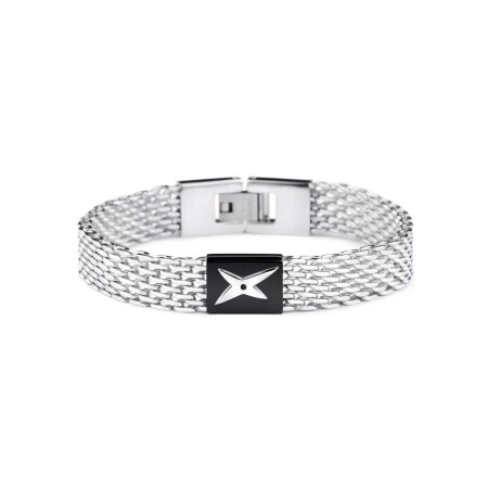 Bracelet Mauboussin Je suis ce que Je suis en acier, pvd et diamant noir