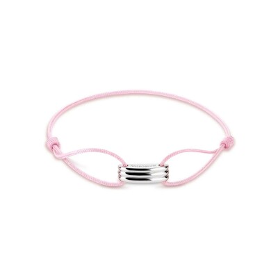 Bracelet Mauboussin cordon 1955, Vouloir et Oser en argent et textile