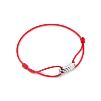 Bracelet Mauboussin cordon 1955, Vouloir et Oser en argent et textile