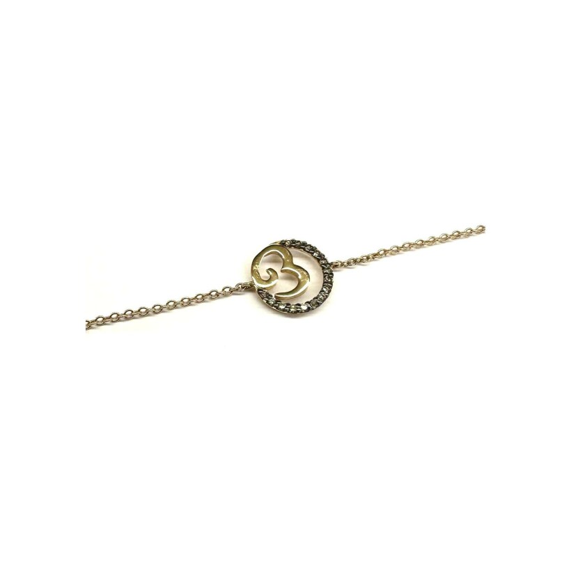 Bracelet Isabelle Barrier en or rose et diamant de 0.12ct