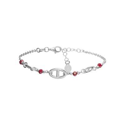 Bracelet Clio Blue en argent et cristal rouge