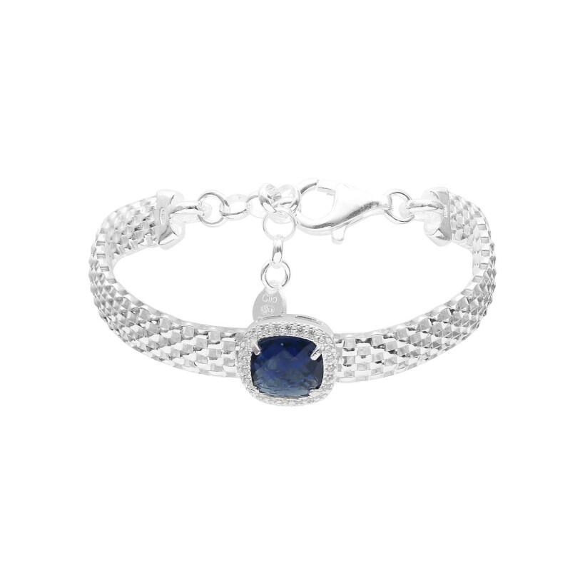 Bracelet Clio Blue en argent et cristal bleu