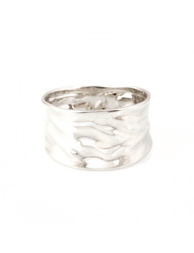 Bague Maison Ballet by Scarlett froissée en or blanc, 11mm