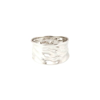 Bague Maison Ballet by Scarlett froissée en or blanc, 11mm