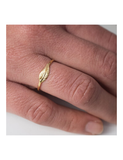 Bague Maison Ballet by Scarlett petite plume en or jaune