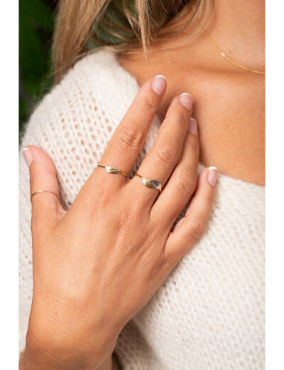 Bague Maison Ballet by Scarlett petite plume en or jaune